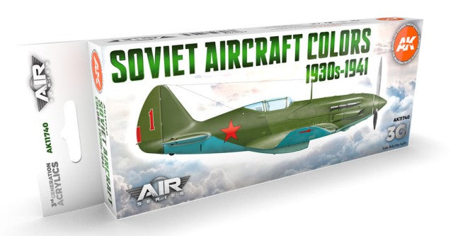 AK Interactive 11740 Air Series: Soviet Aircraft 1930s-1941 3G Acrylic Paint Set