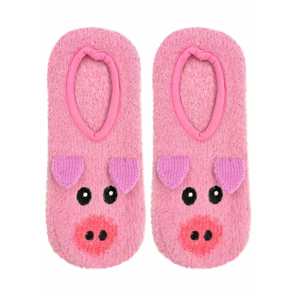 Fuzzy Pig Non-Skid Slipper