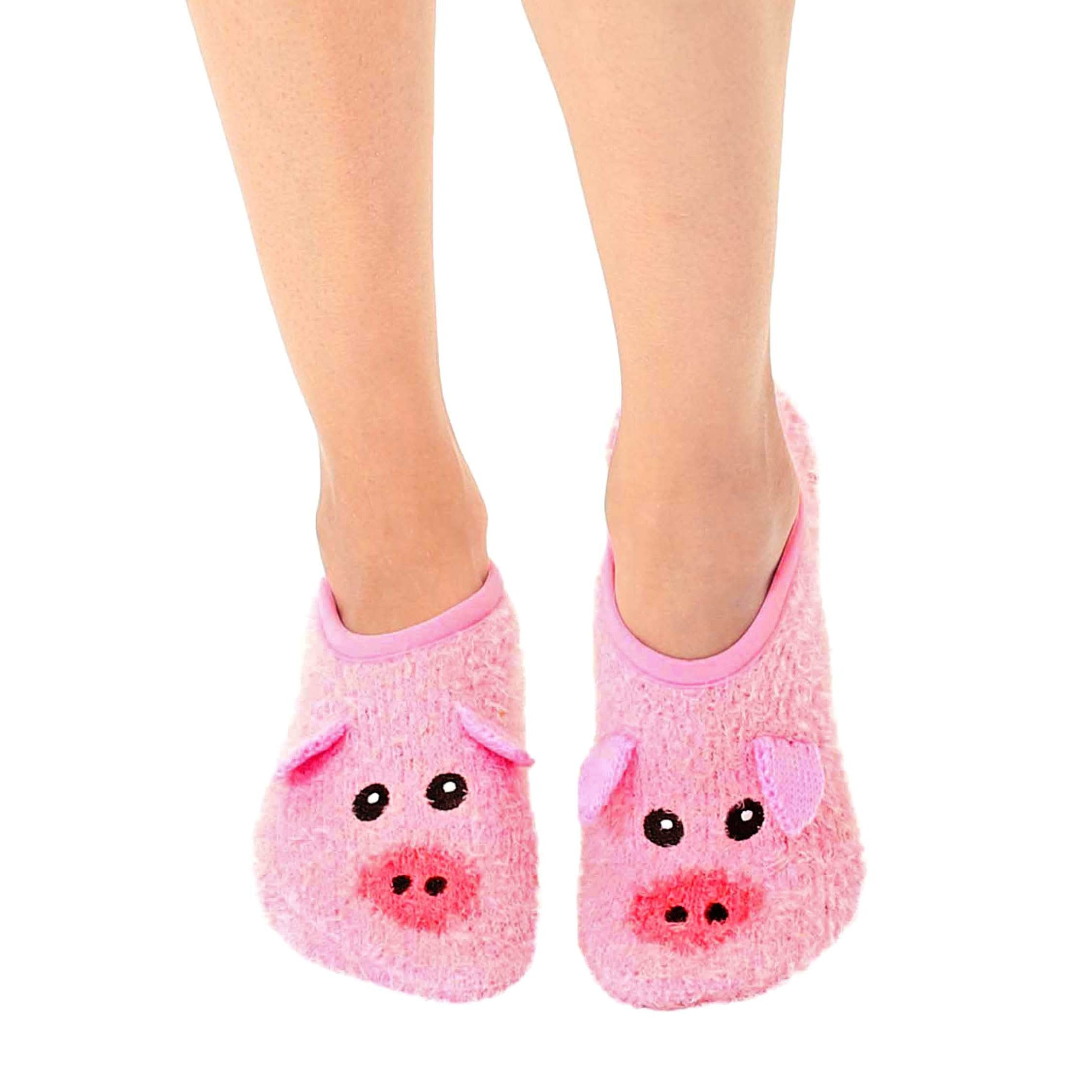 Fuzzy Pig Non-Skid Slipper