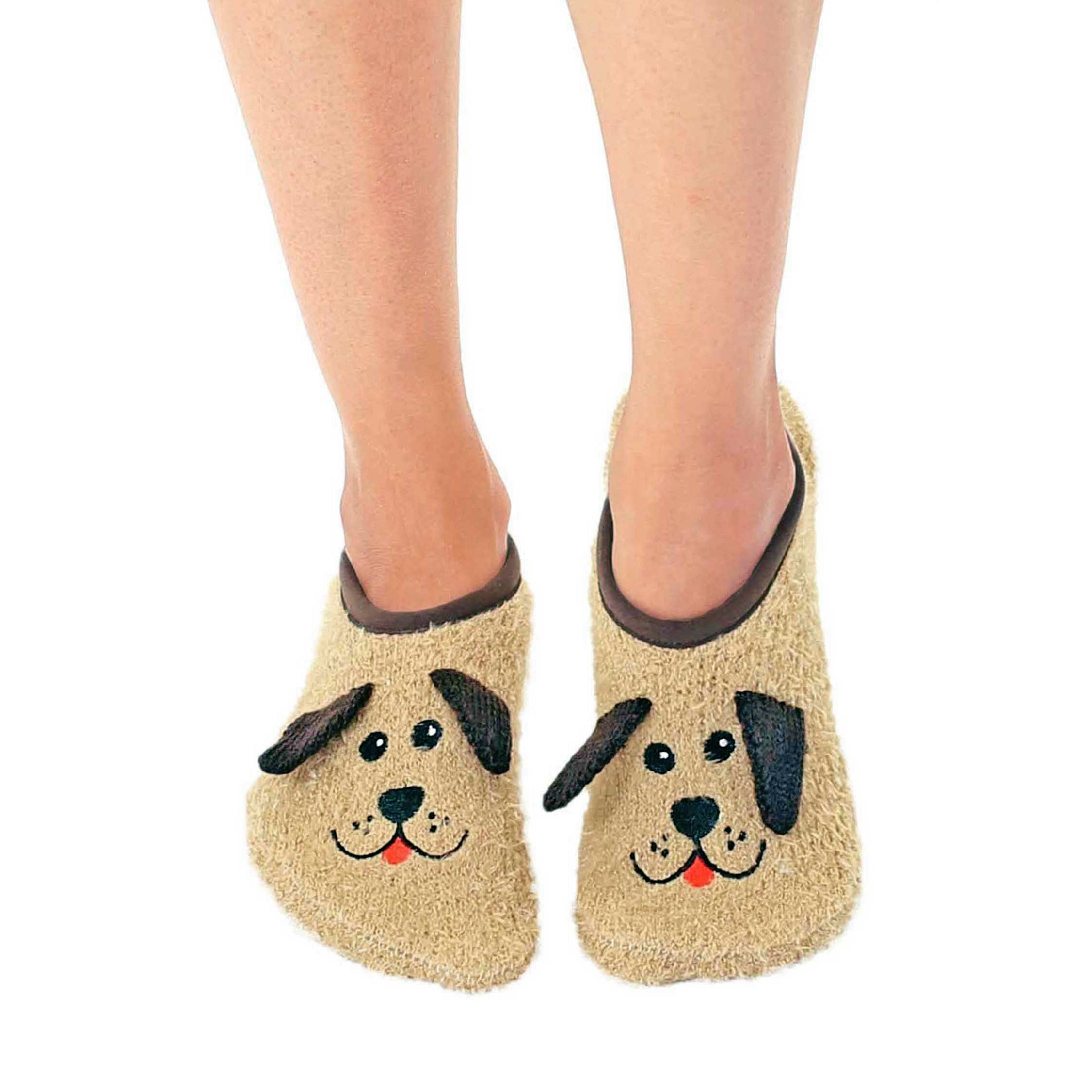 Fuzzy Dog Non-Skid Slipper