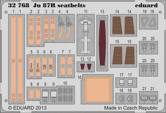 Eduard 32768 1/32 Aircraft- Ju87R Seatbelts for TSM (Painted)