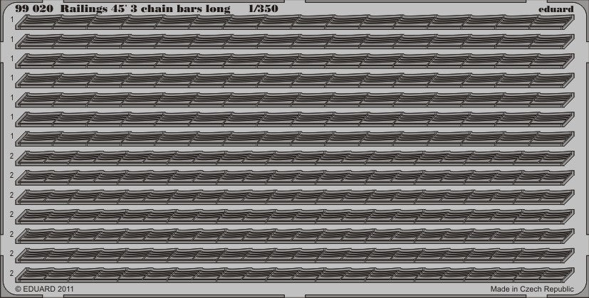 Eduard 99020 1/350 Ship- Railings 45' 3 Chain Bars Long