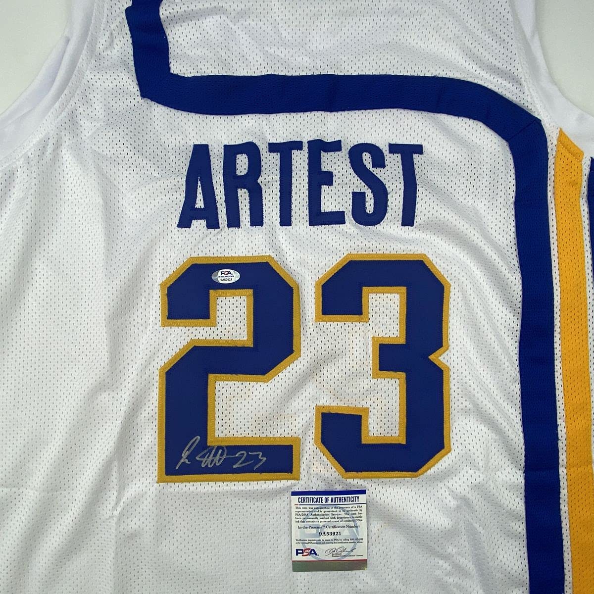 Autographed/Signed Ron Artest Metta World Peace Indiana White Basketball Jersey JSA COA