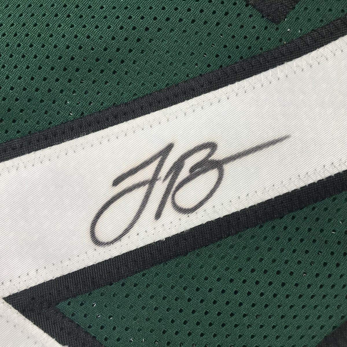 Framed Autographed/Signed Le'Veon LeVeon Bell 35x39 New York Green Football Jersey PSA/DNA COA