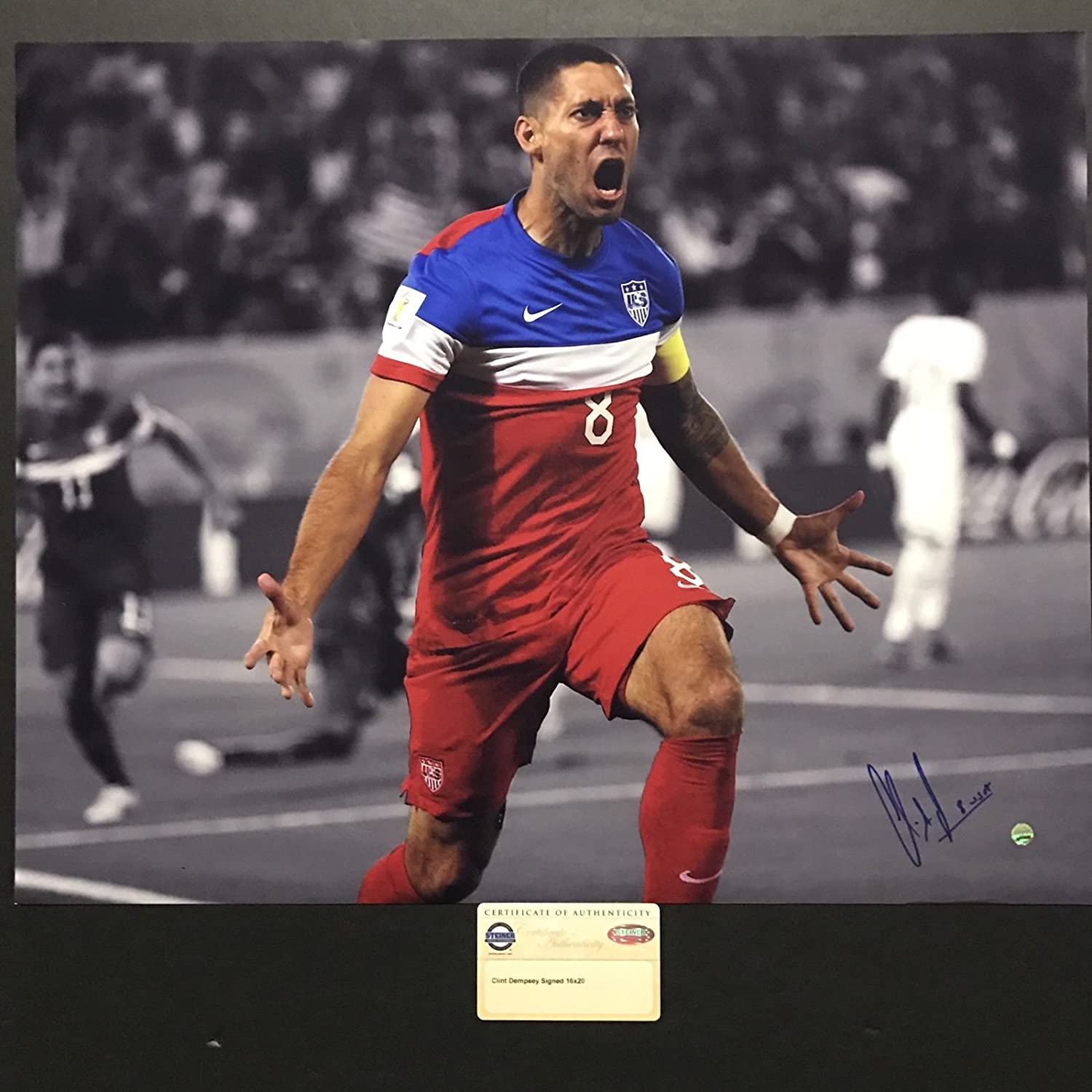 Autographed/Signed Clint Dempsey USA Team World Cup Soccer 16x20 Photo Steiner Sports COA