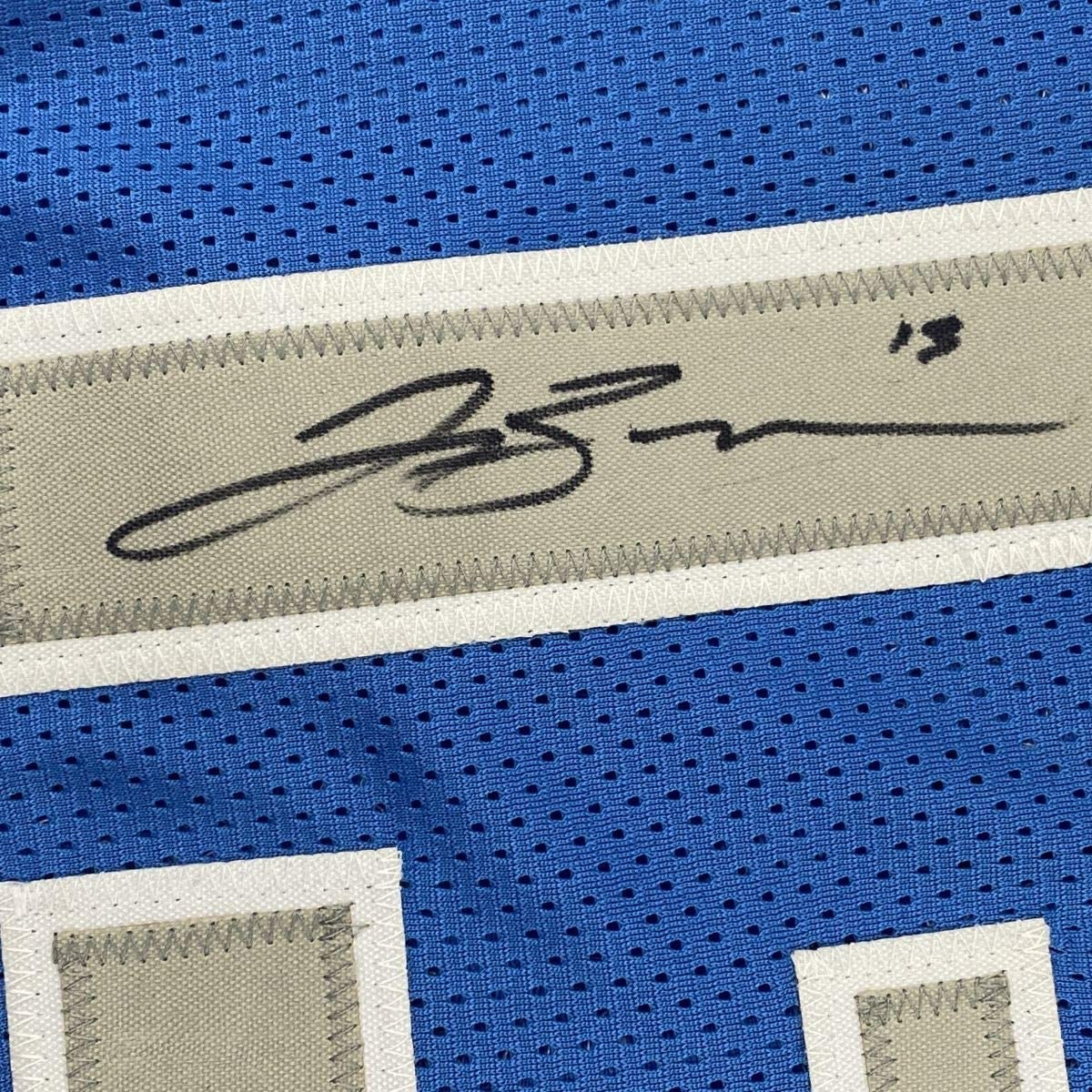 Autographed/Signed Jalen Brunson Dallas Light Blue Basketball Jersey JSA COA