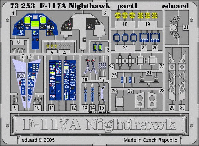 Eduard 73253 1/72 Aircraft- F117 Nighthawk for HSG (Painted)