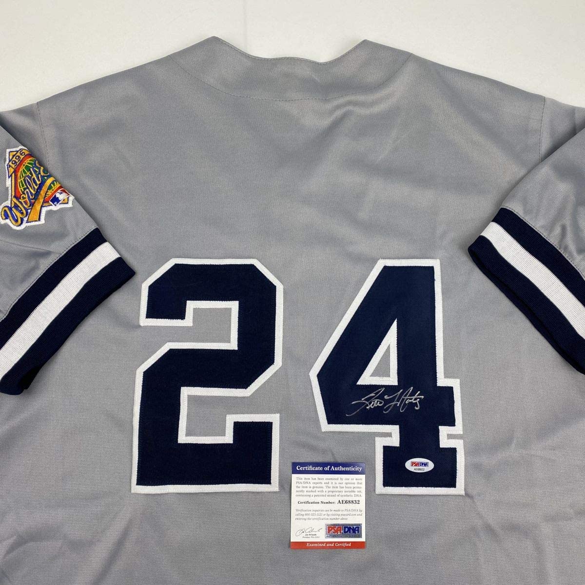 Autographed/Signed Tino Martinez New York Grey Baseball Jersey PSA/DNA COA