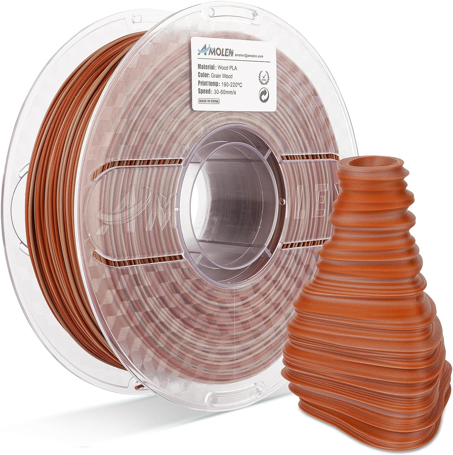 PLA Wood 1.75mm, 1KG/2.2LB