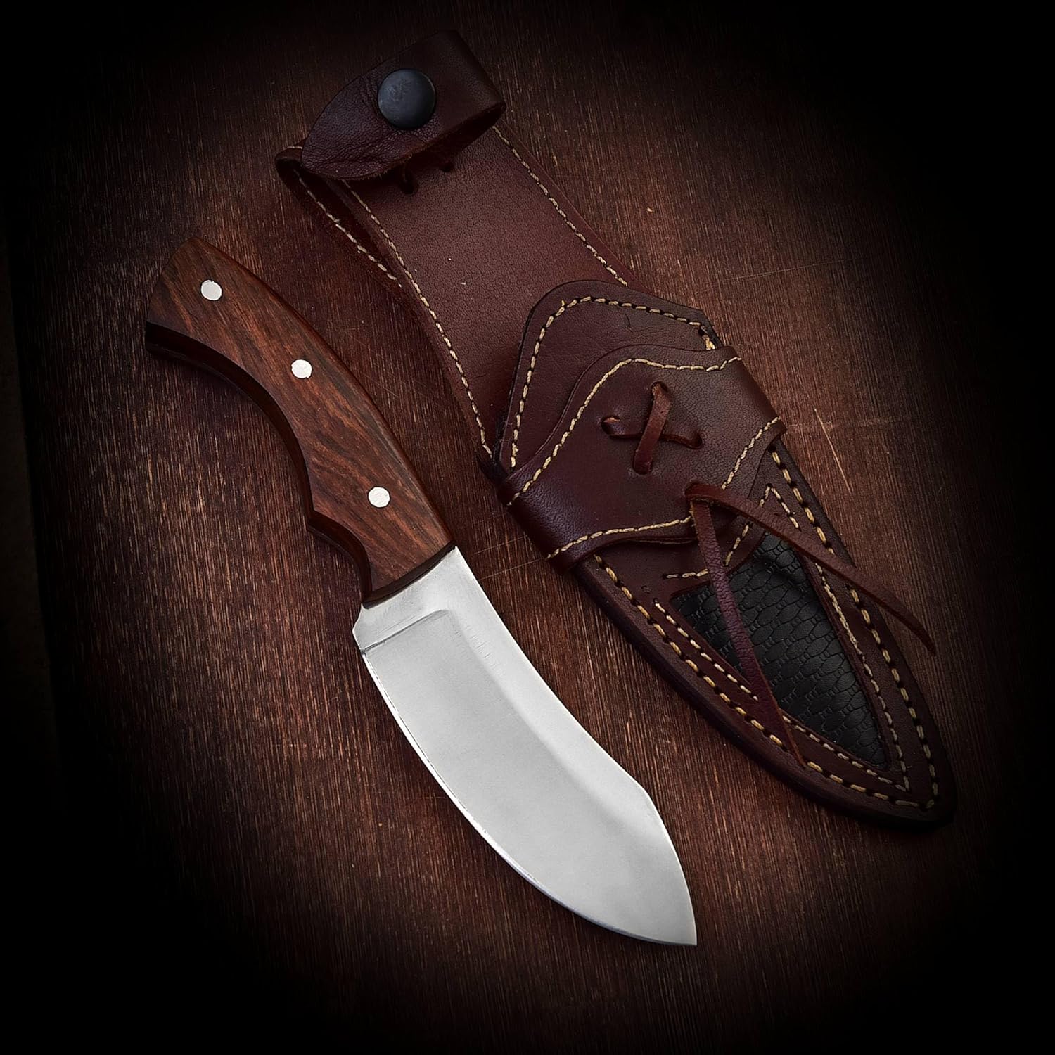 TimberStrike O1 Tool Steel Survival Knife – 9-Inch Tactical Blade with Walnut Wood Handle