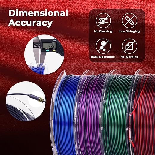 PLA Silk Dual Color Variety Pack (4x200g) - 1.75MM