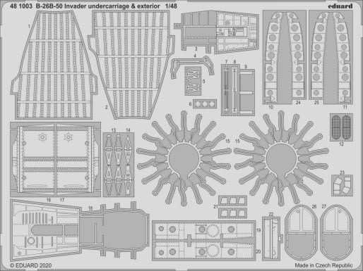Eduard 481003 1/48 Aircraft- B26B50 Invader Undercarriage & Exterior for ICM