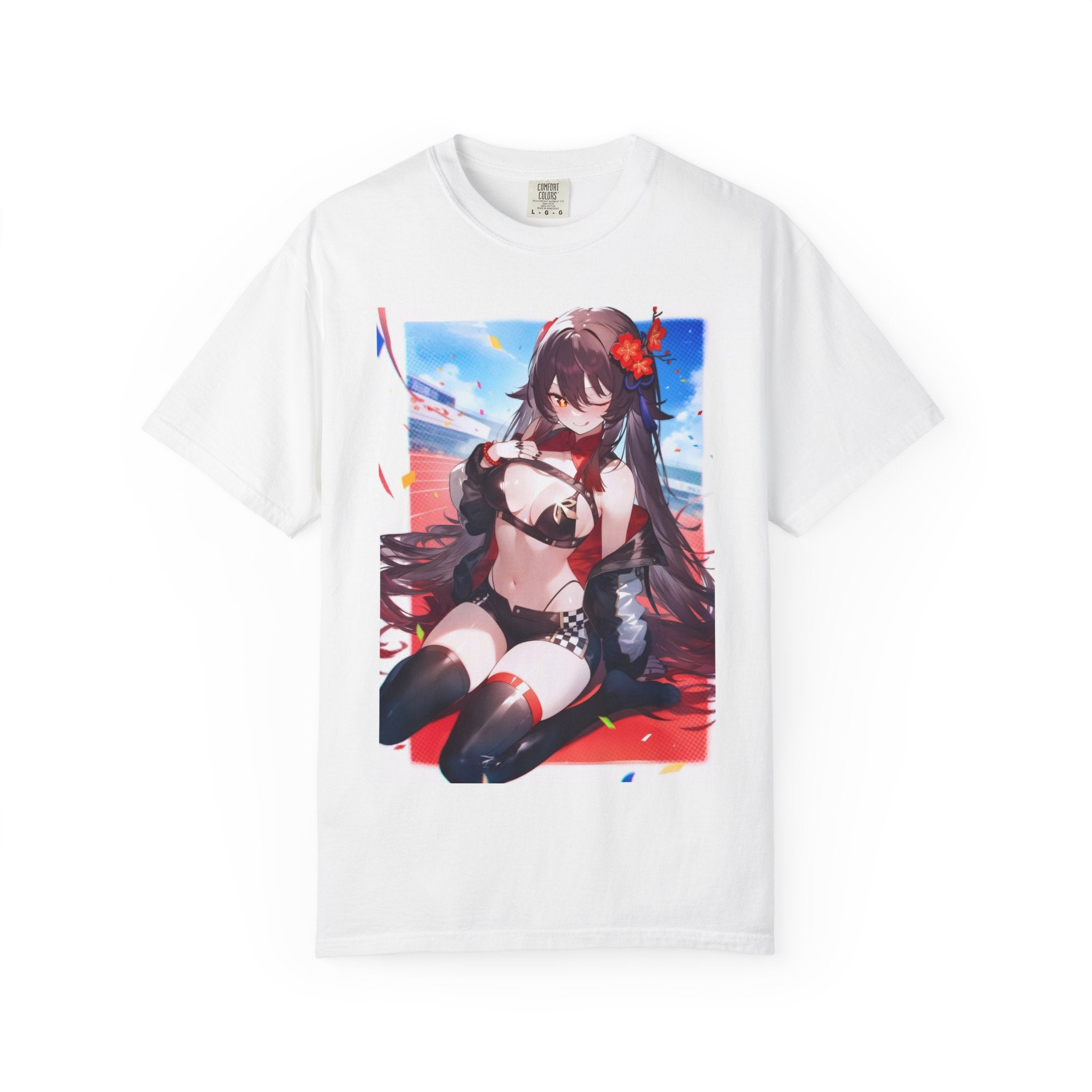 Anime-Inspired lewd type Garment-Dyed T-shirt, Perfect for Anime Fans, Casual Wear, Gift for Holidays, Unique Streetwear Look, Comfortable Summer Tee