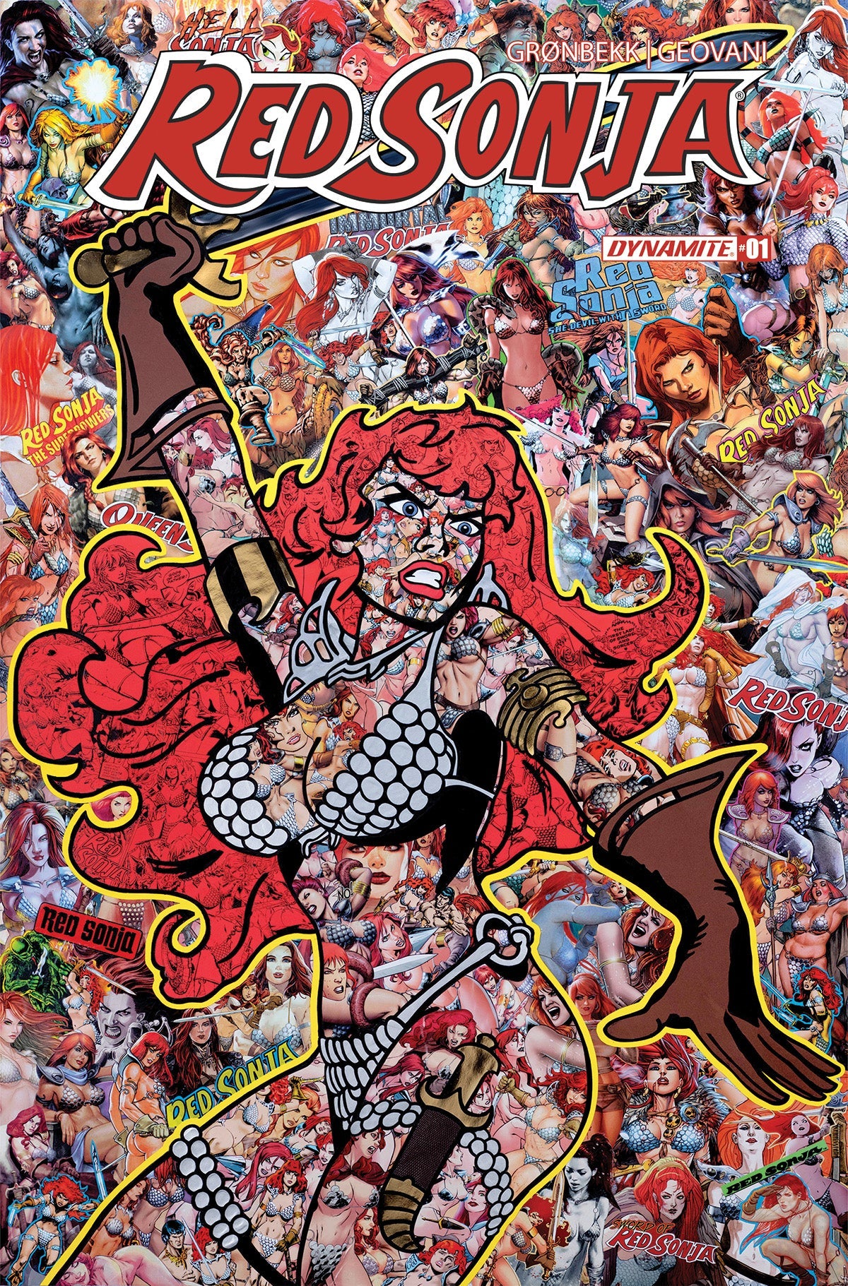 Red Sonja 2023 #1 F Mr Garcin Collage Variant (07/19/2023) Dynamite