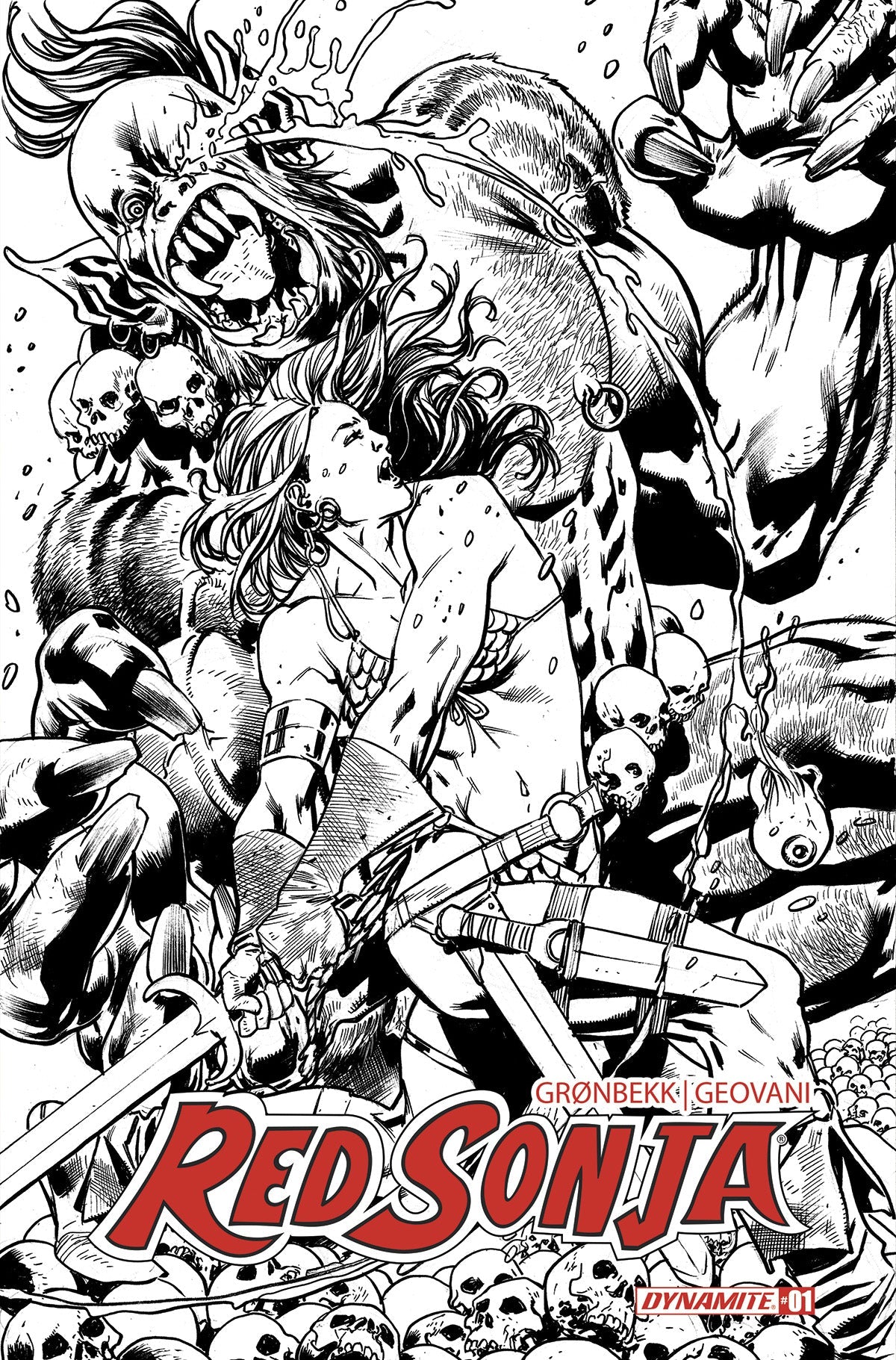Red Sonja 2023 #1 S 1:20 Bryan Hitch Line Art Variant (07/19/2023) Dynamite