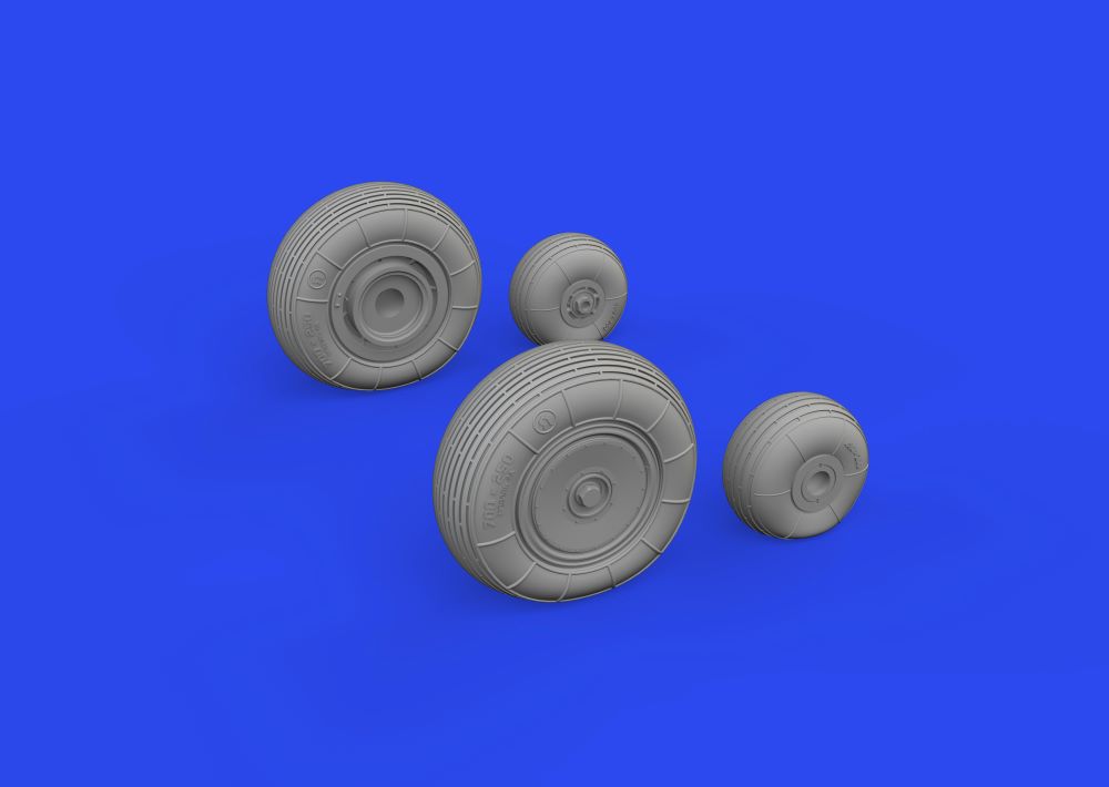 Eduard 648927 1/48 Aircraft- Mi4 Wheels for TSM (Mask & Resin)