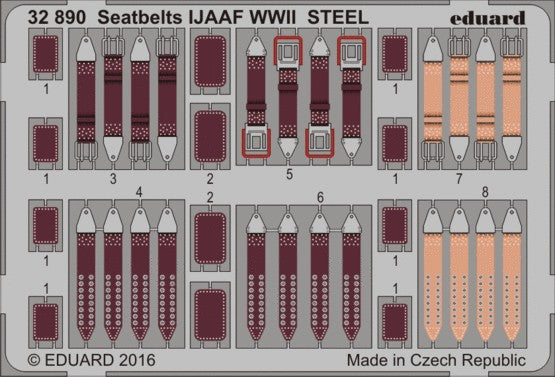 Eduard 32890 1/32 Aircraft- IJAAF Steel WWII Seatbelts (Painted)