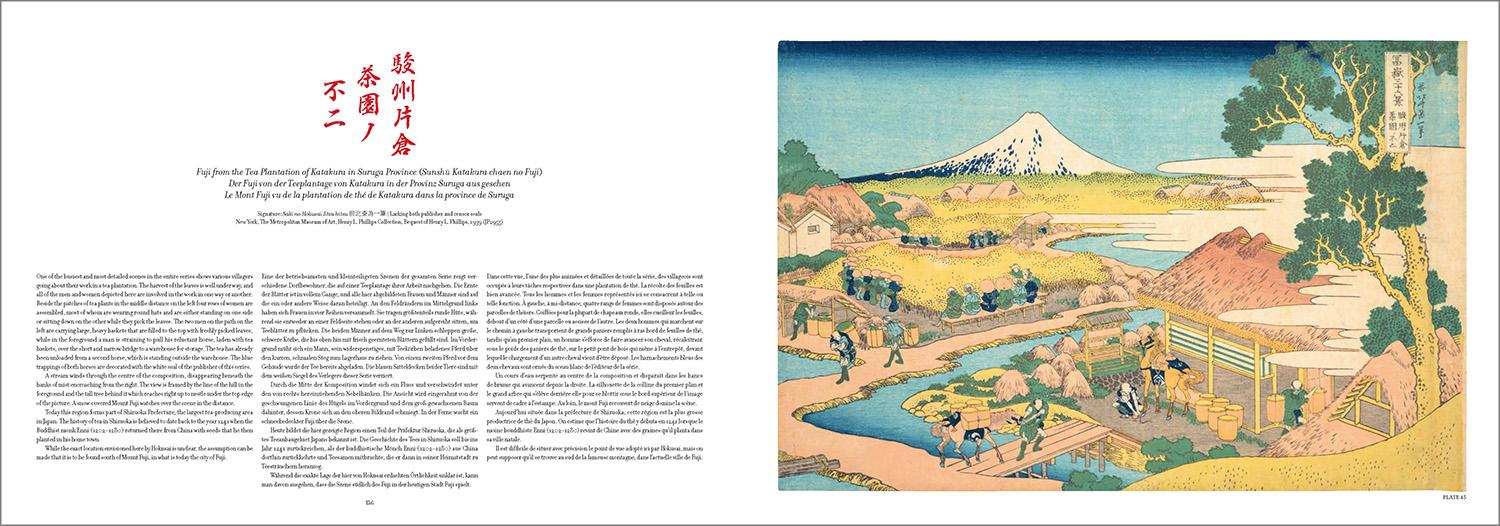 Hokusai. Thirty-six Views of Mount Fuji (German, French, English)