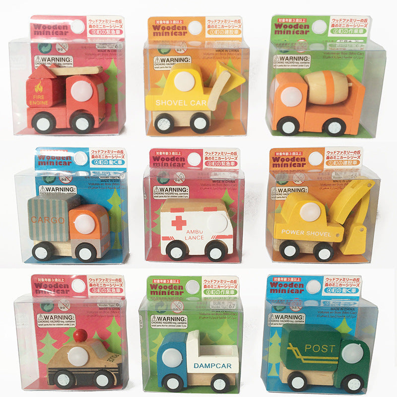 Wooden Toy Cars Set – 12 Mini Vehicle Models for Kids