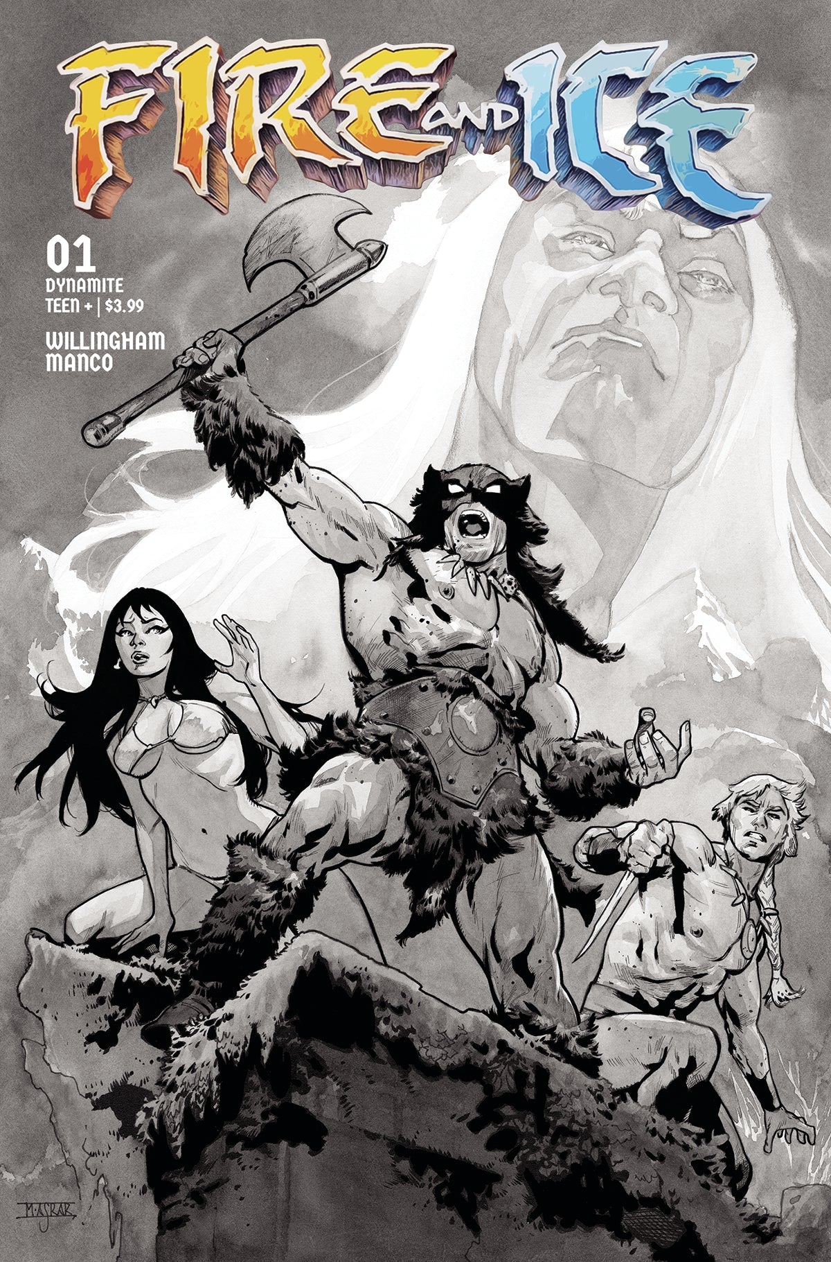 Fire And Ice #1 I 1:15 Mahmud Asrar B&W Variant (08/02/2023) Dynamite
