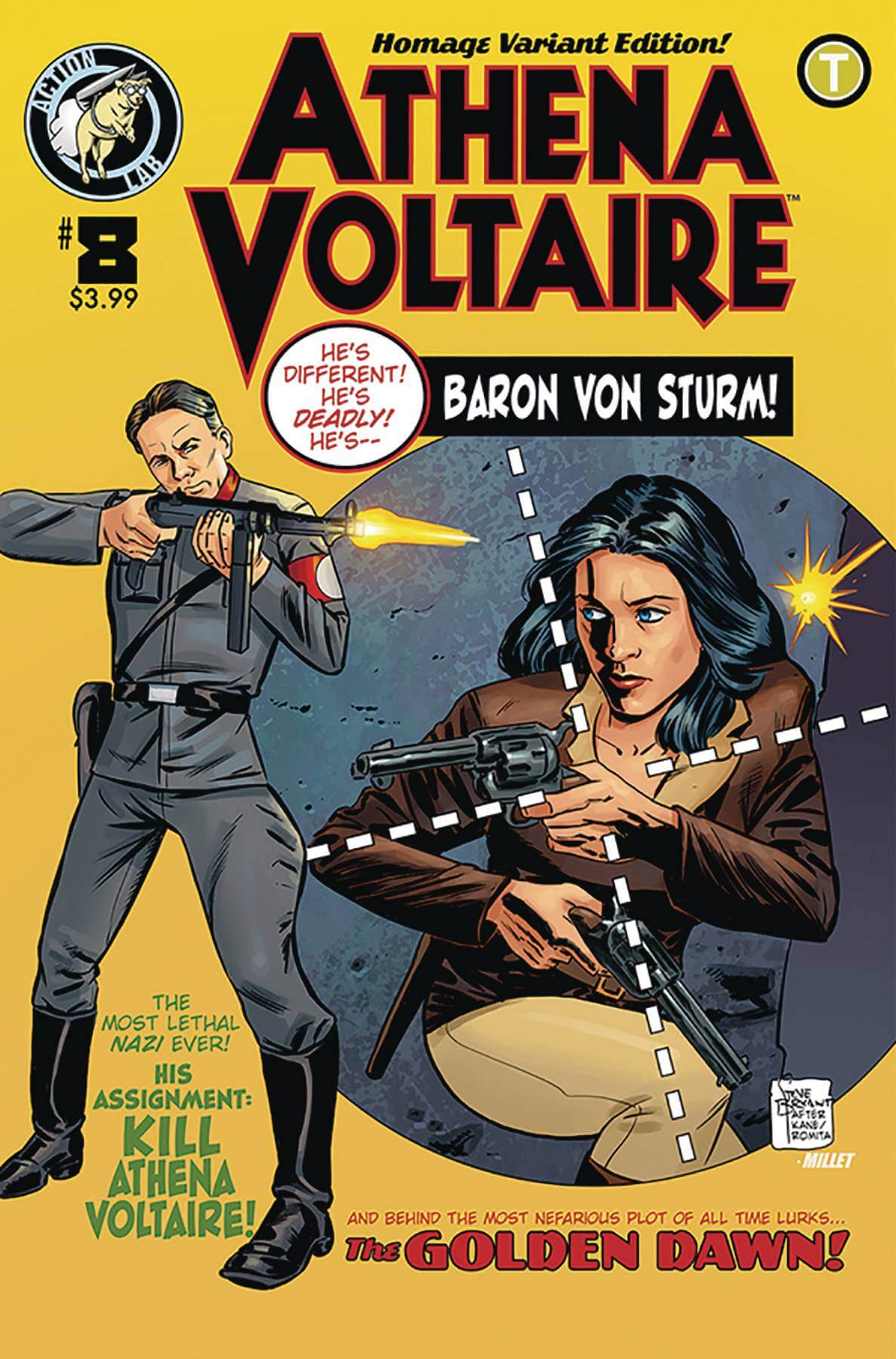 ATHENA VOLTAIRE 2018 ONGOING #8 Action Lab Steve Bryant Amazing Spider-Man 129 Homage Variant (03/20/2019)