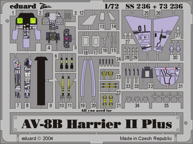 Eduard 73236 1/72 Aircraft- AV8B Harrier II Plus for HSG (Painted)