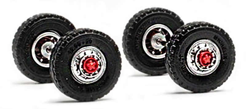 Herpa 876093 1/87 Scale Front Tractor Tires 2-Axle 12 MM Steel Rim