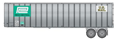 Walthers SceneMaster 949-2610 HO Scale Flexi-Van 40' Trailer 2-Pack - Assembled -- Penn Central (logo and US Mail placards; end doors)