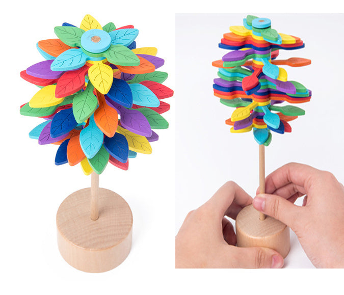 Wooden Rotating Lollipop Toy – Stress Relief Spiral Desk Ornament