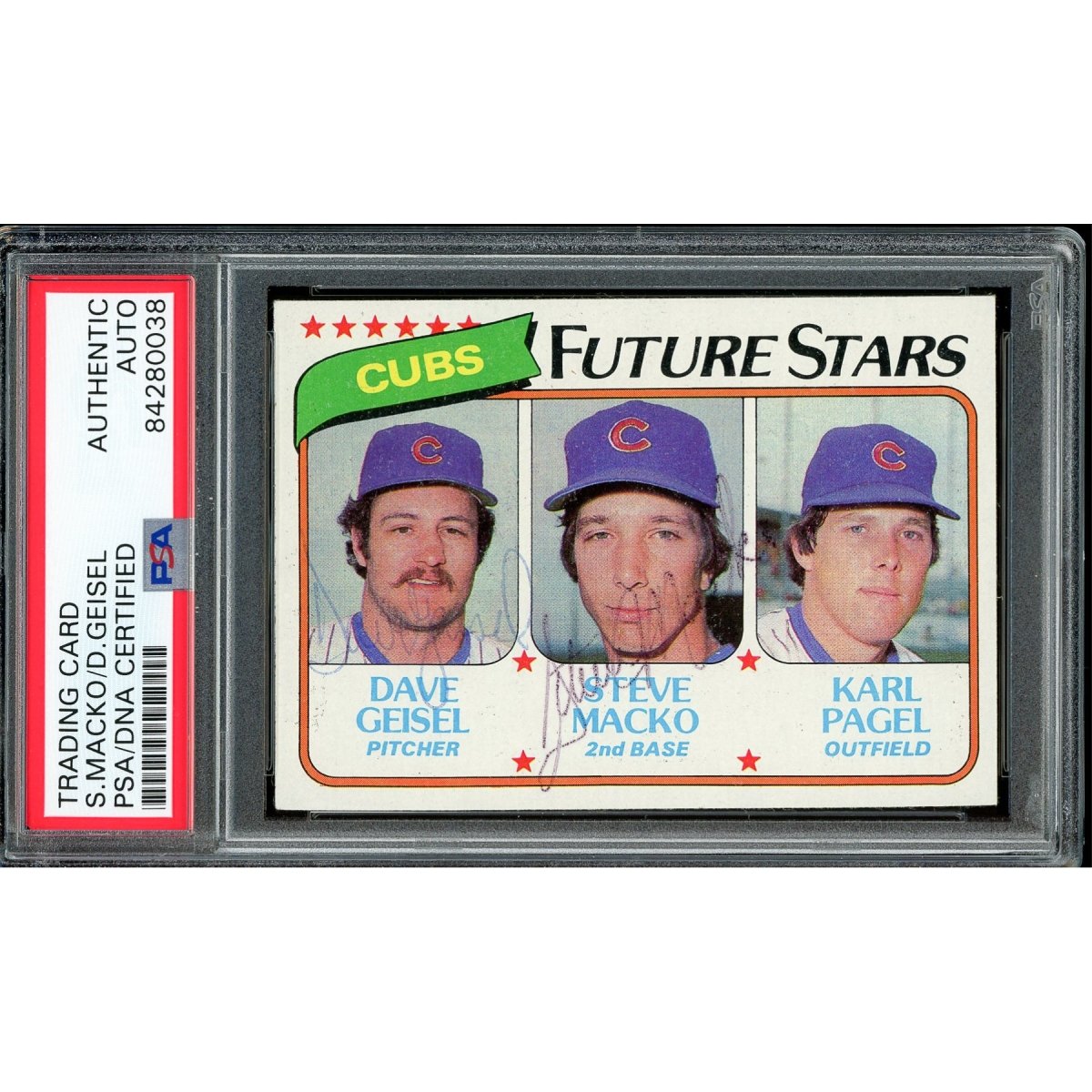 Steve Macko (d.1981) & Dave Geisel Signed Autographed 1980 Topps Card PSA/DNA