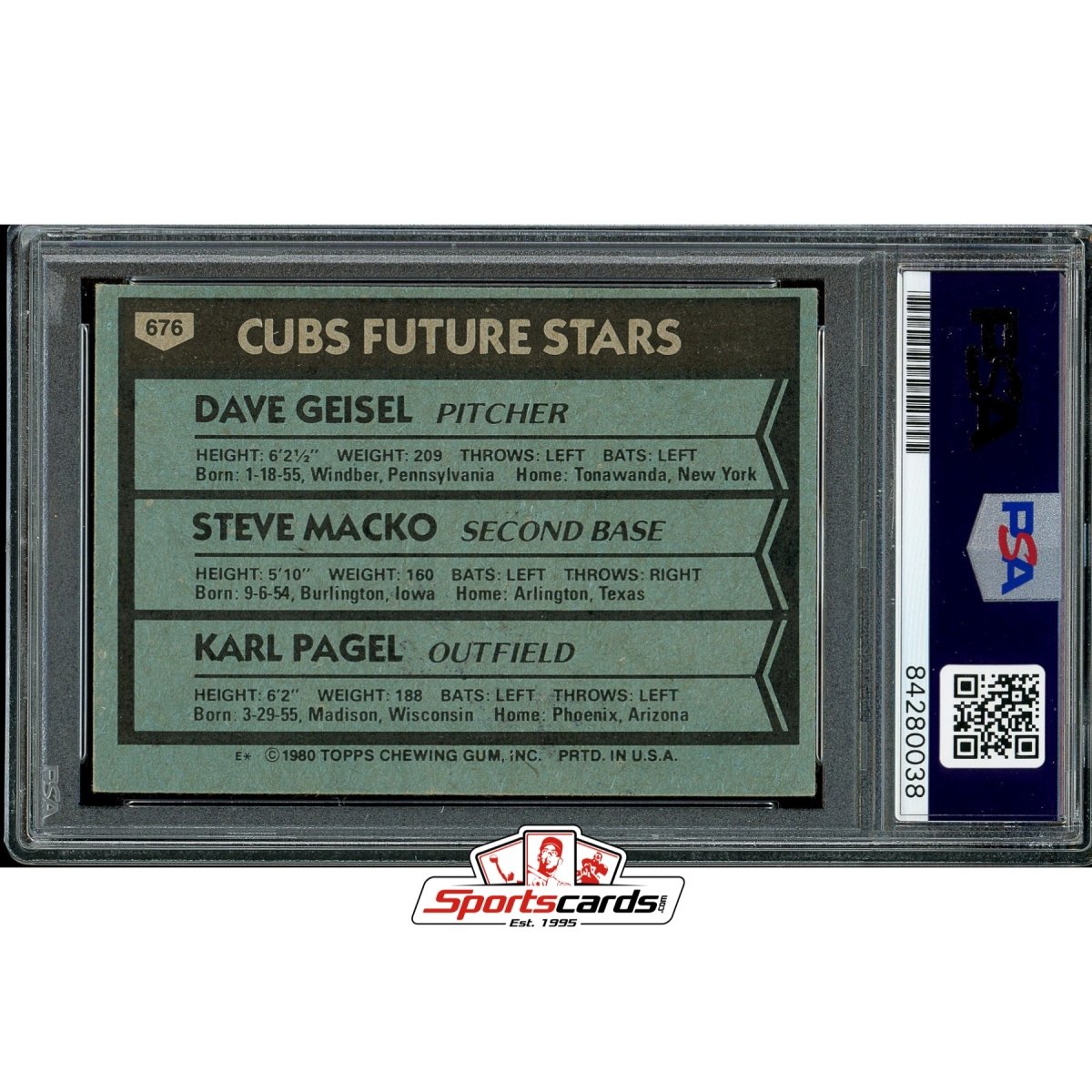 Steve Macko (d.1981) & Dave Geisel Signed Autographed 1980 Topps Card PSA/DNA