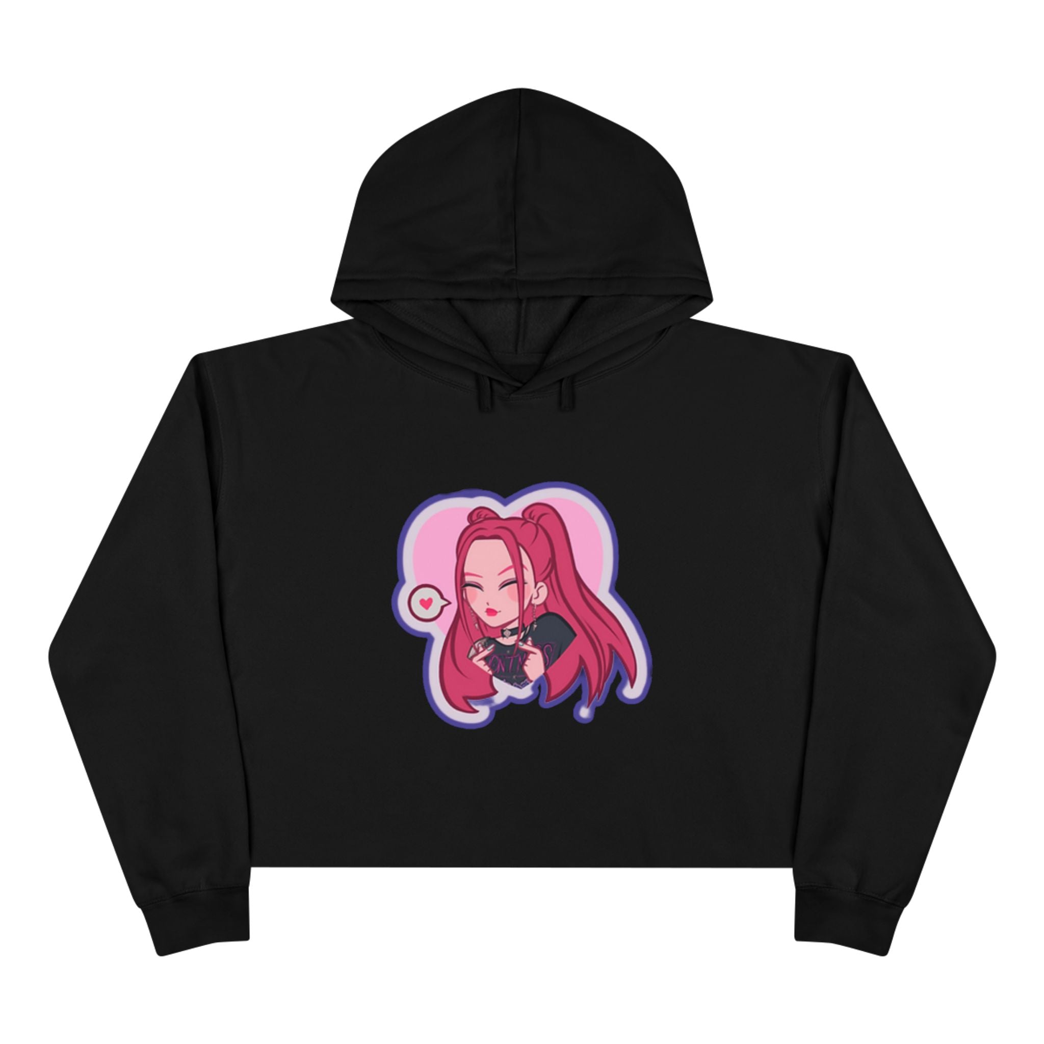 Idol style 3 Crop Hoodie, Stylish Anime Apparel, Cute Hooded Sweatshirt, Streetwear Crop Top, Trendy Women's Fashion Top