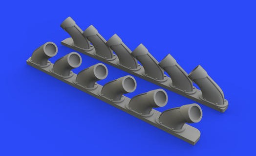 Eduard 648470 1/48 Aircraft- Spitfire Mk XIV Exhaust Stacks for ARX (Resin)