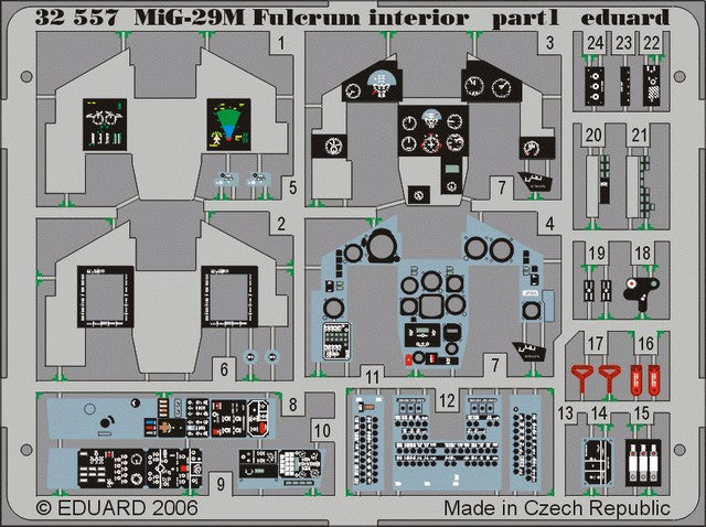 Eduard 32557 1/32 Aircraft- Mig29M Fulcrum Interior for TSM (Painted)