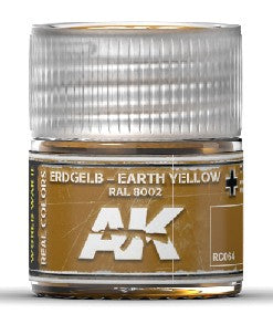 AK Interactive RC64 Real Colors: Earth Yellow RAL8002 Acrylic Lacquer Paint 10ml Bottle