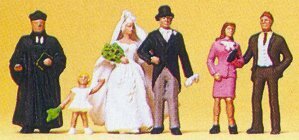 Preiser 10057 HO Scale Wedding Participants -- Protestant