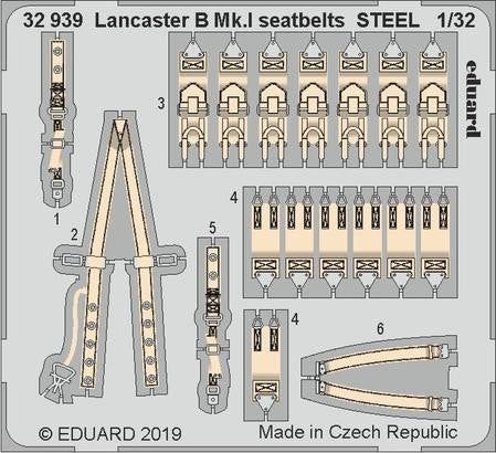 Eduard 32939 1/32 Aircraft- Lancaster B Mk I Seatbelts Steel for HKM (Painted)