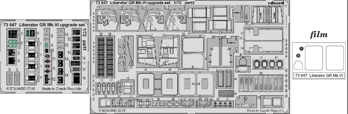 Eduard 73647 1/72 Aircraft- Liberator GR Mk VI Upgrade Set for EDU (Painted)
