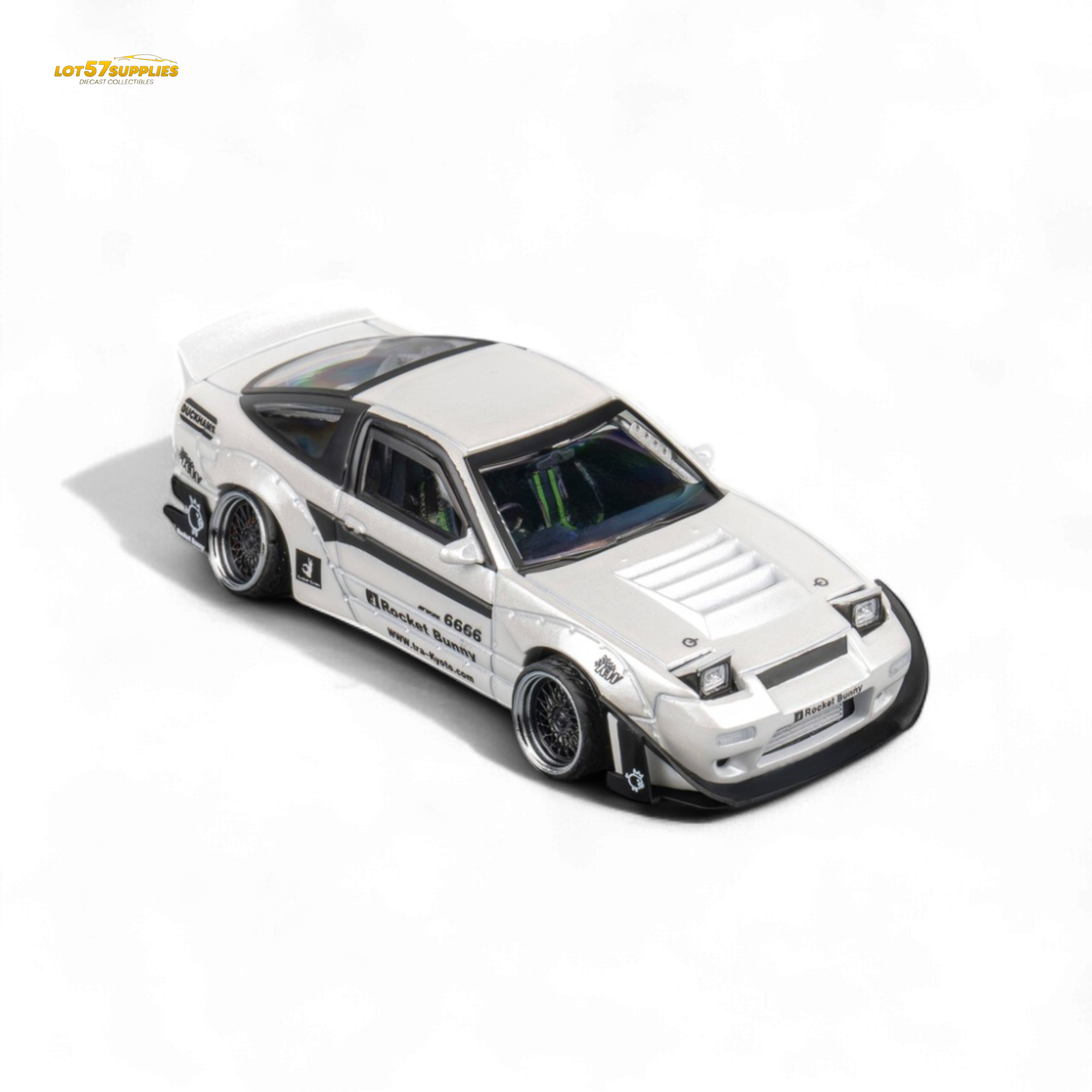 MicroTurbo Custom 180SX - Pandem Rocket Bunny White 1:64