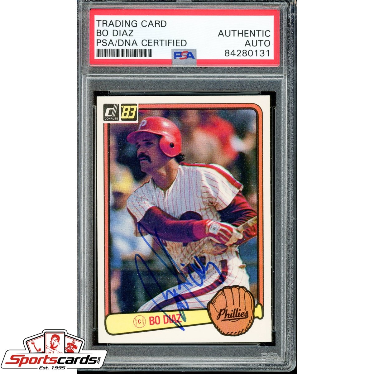 Bo Diaz Signed Autographed 1983 Donruss Card PSA/DNA #147 Phillies