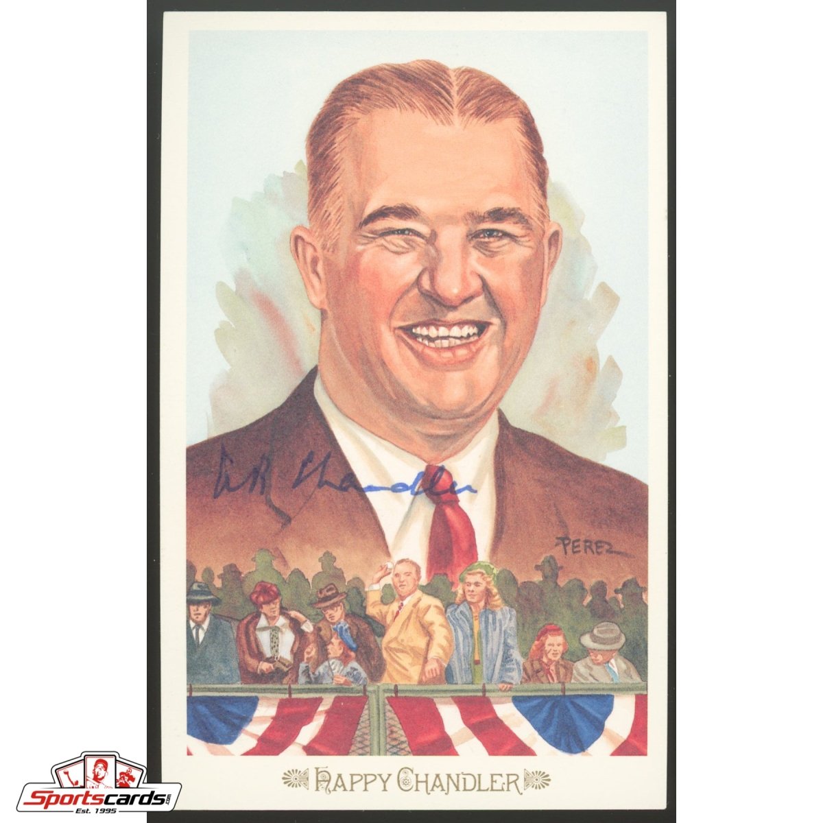 Happy Chandler Signed Perez-Steele Postcard - JSA