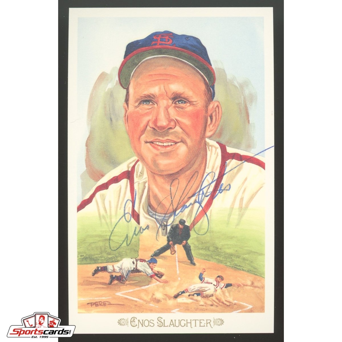 Enos Slaughter Signed Perez-Steele Postcard - JSA