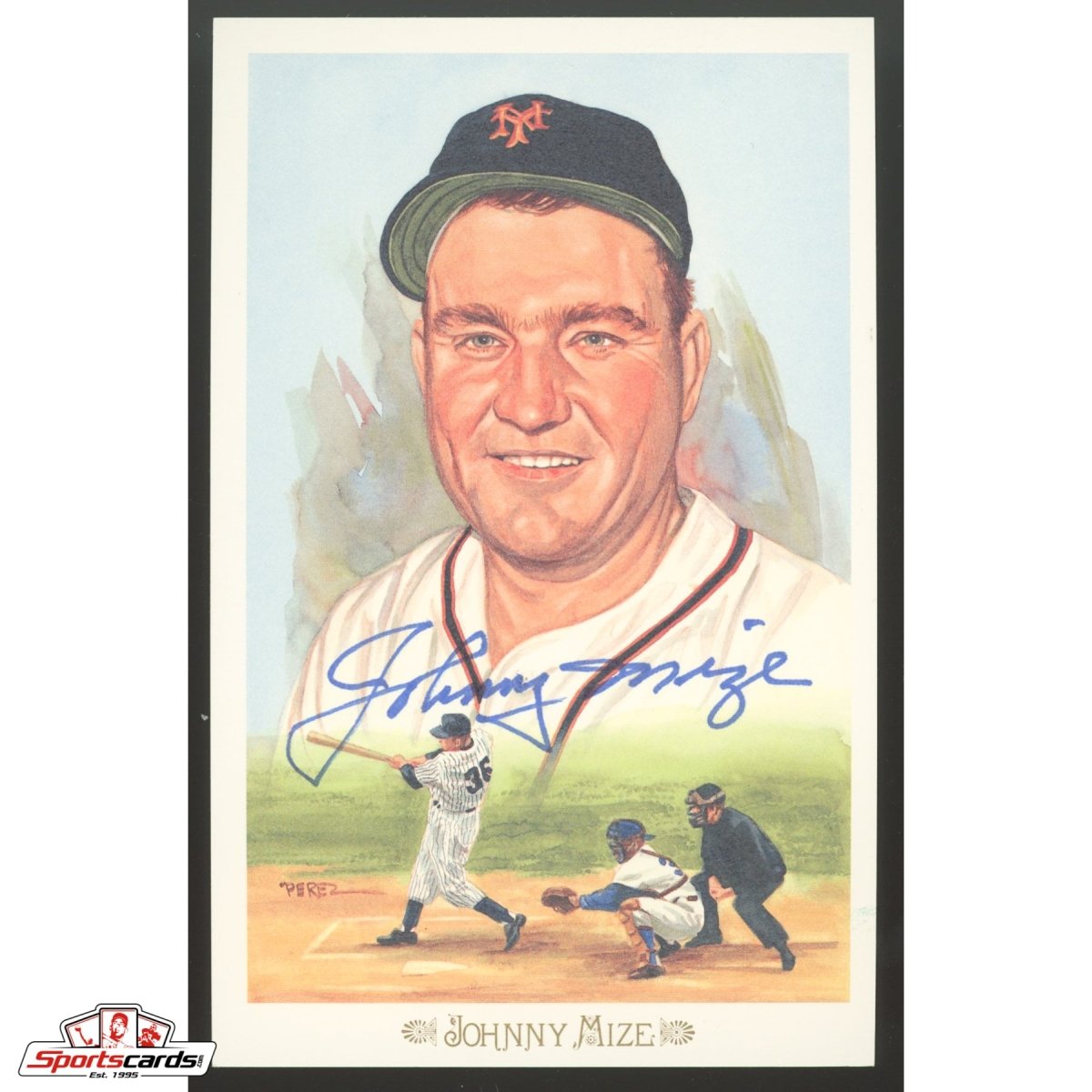 Johnny Mize Signed Perez-Steele Postcard - JSA