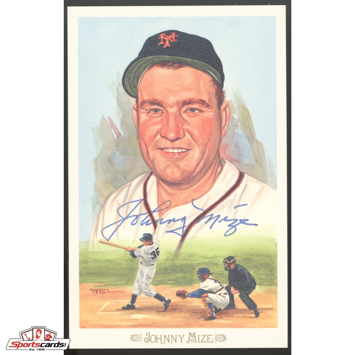 Johnny Mize Signed Perez-Steele Postcard - JSA