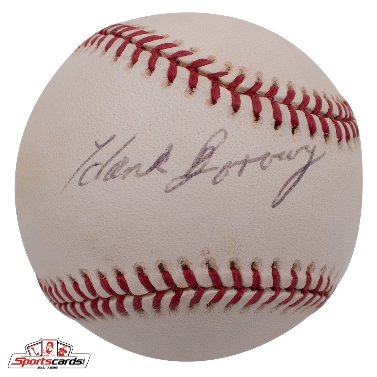 Hank Borowy (d.2004) Single Signed Baseball Beckett BAS Yankees