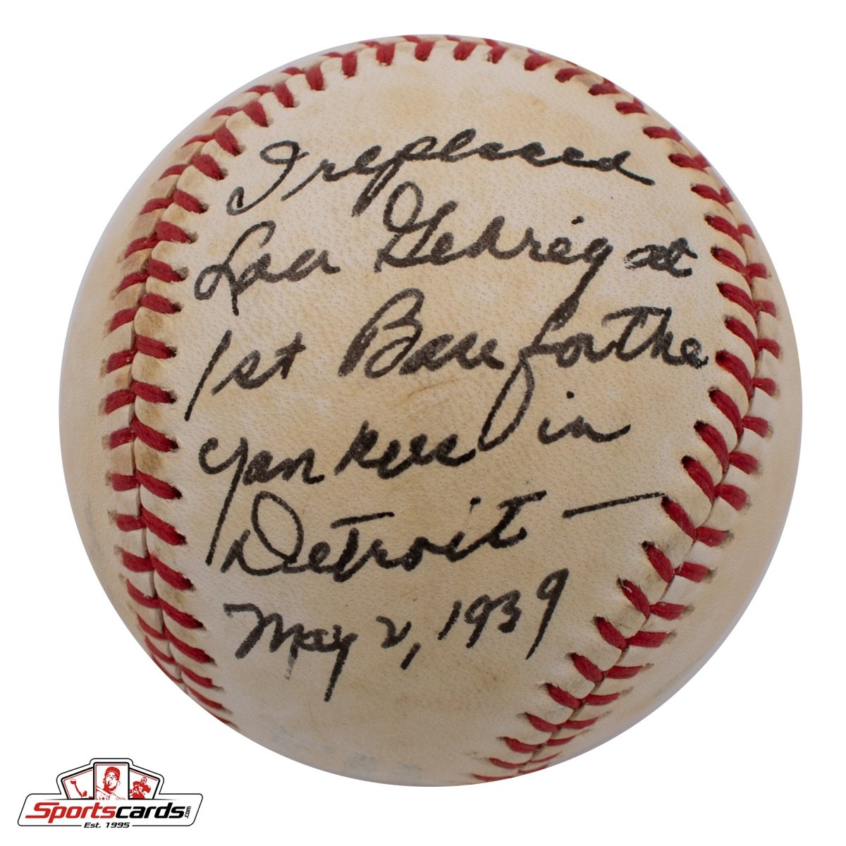 Babe Dahlgren "I Replaced Lou Gehrig" Signed Baseball Beckett BAS Yankees