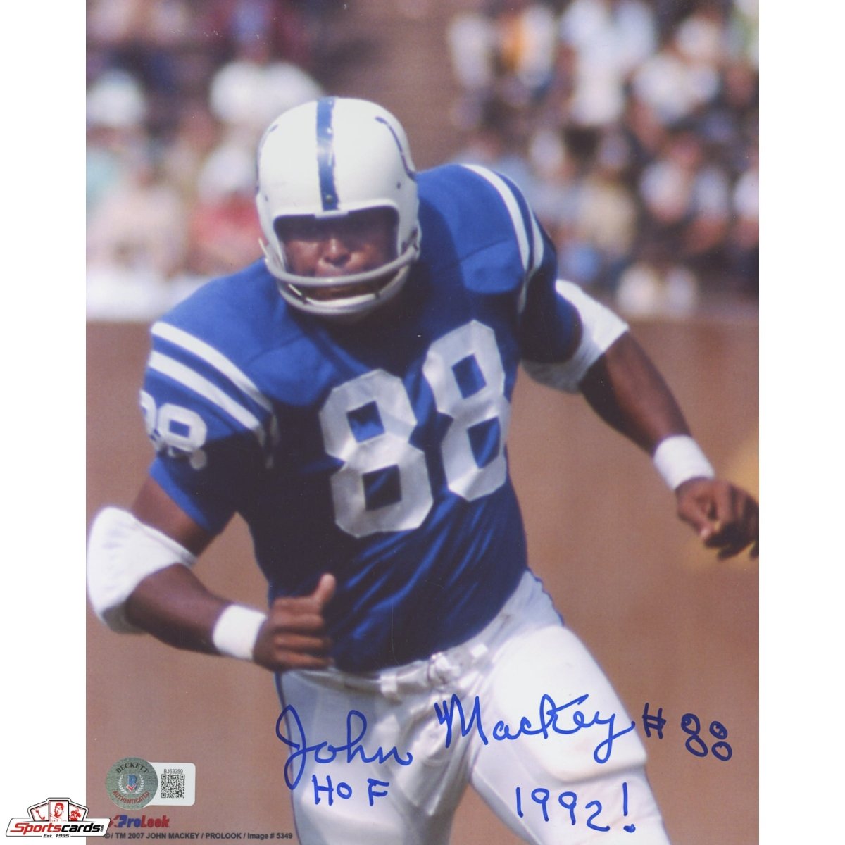 John Mackey Signed Auto 8x10 Photo Beckett BAS Colts