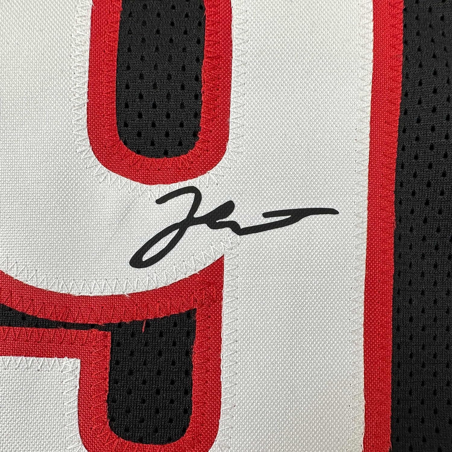 Framed Facsimile Autographed Jerami Grant 35x39 Portland Black Reprint Laser Auto Basketball Jersey