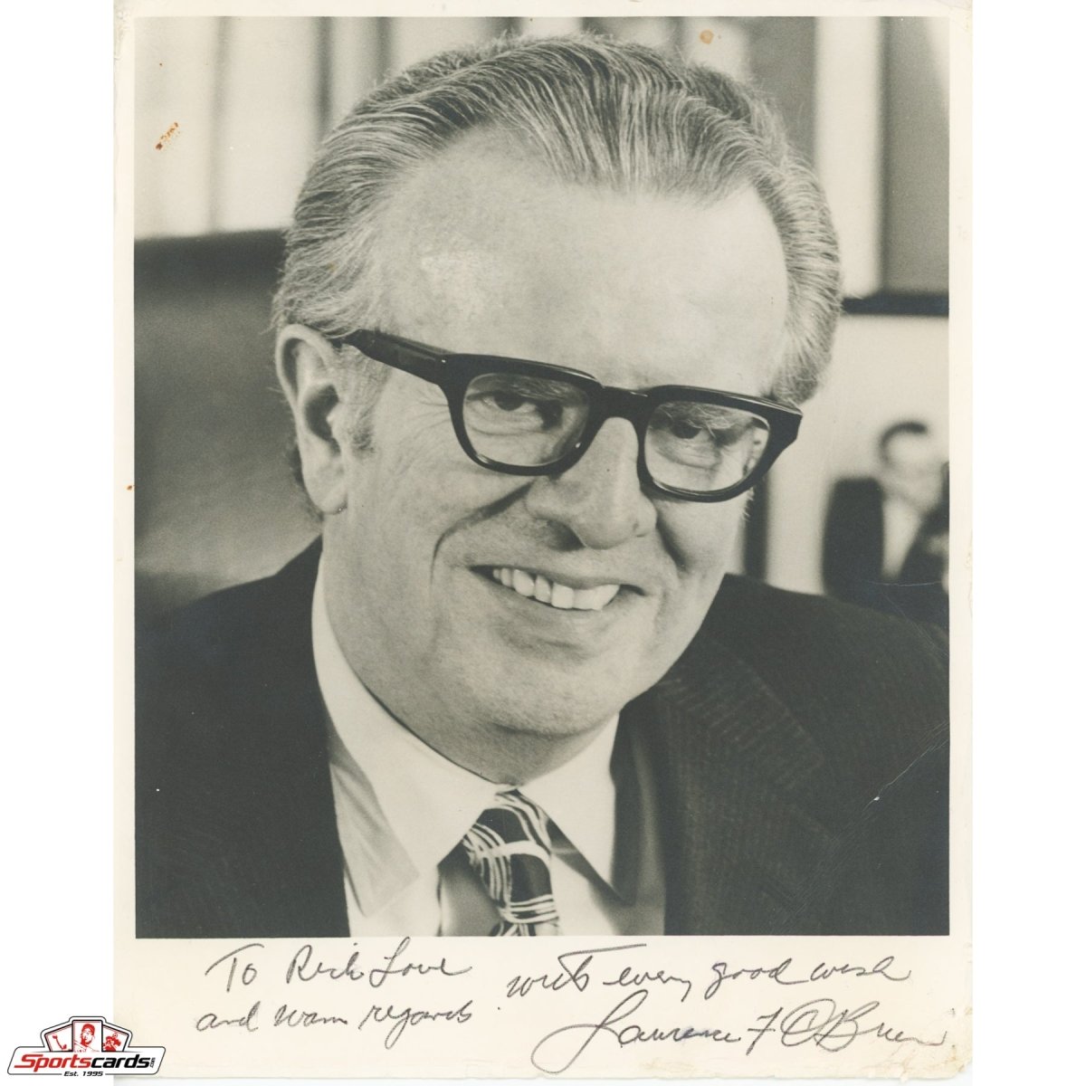 Larry O'Brien Signed Auto Photo Beckett BAS NBA Commissioner