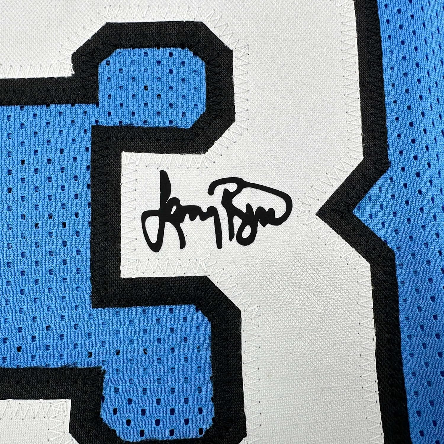 Framed Facsimile Autographed Larry Bird 35x39 Indiana State Blue Reprint Laser Auto College Basketball Jersey